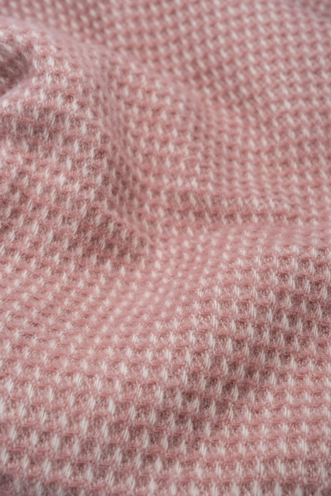 Belle & Aube Grand Waffle blanket in Rosewater, photographed close-up to reveal subtle texture and craftsmanship