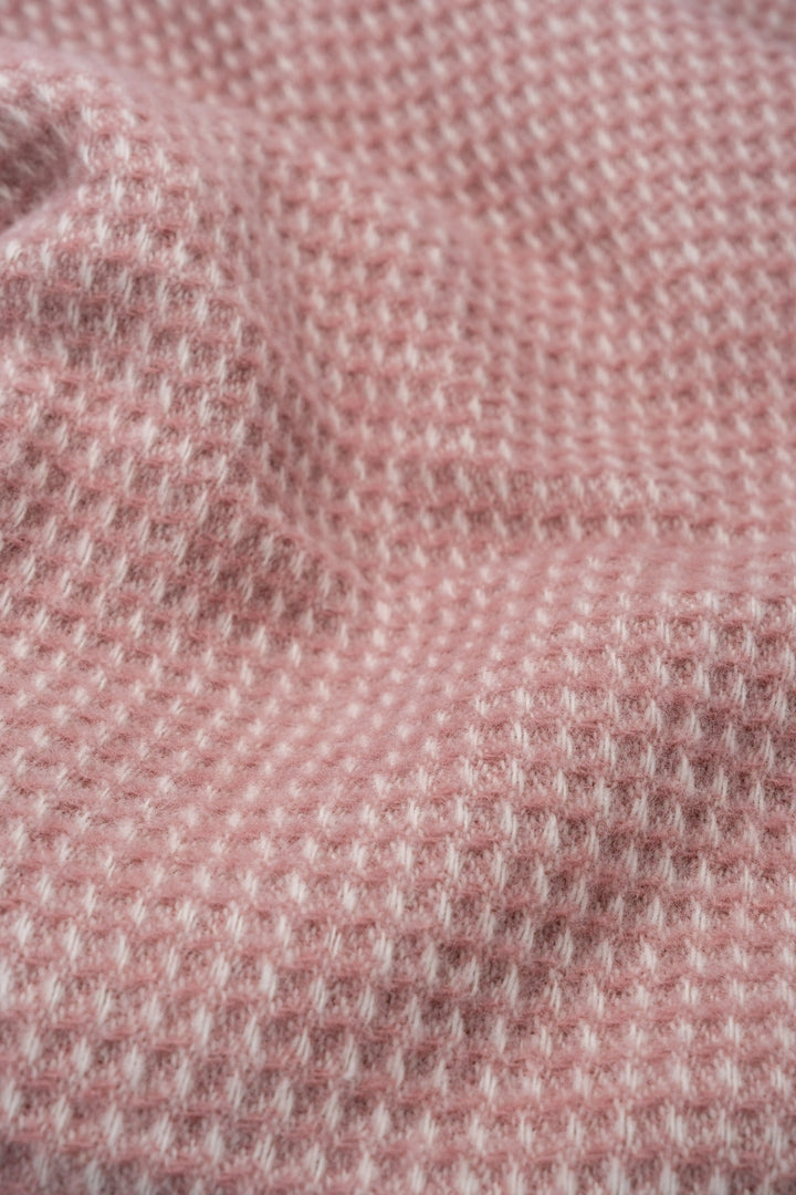 Belle & Aube Grand Waffle blanket in Rosewater, photographed close-up to reveal subtle texture and craftsmanship